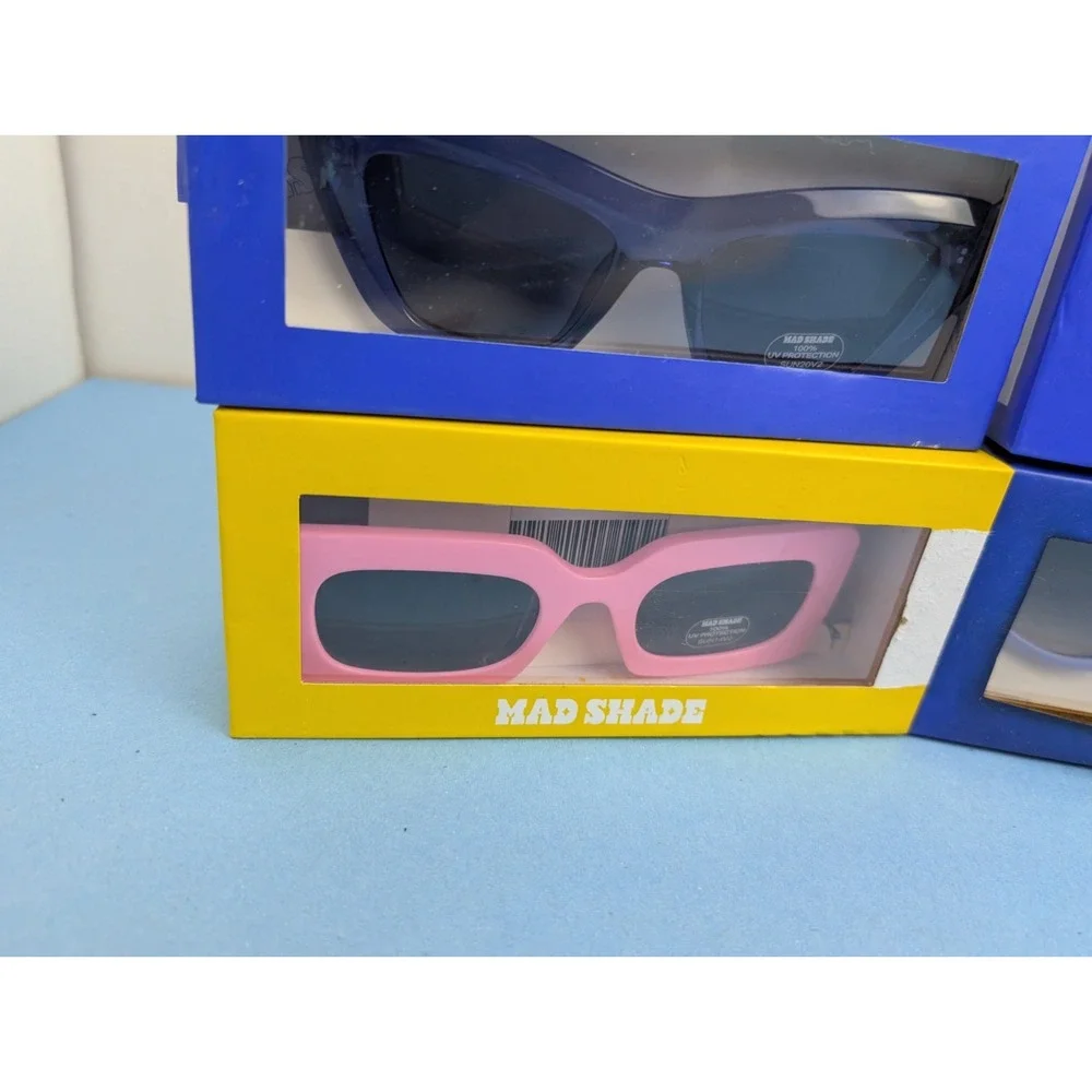 Mad Shade Sunglasses Bundle of 4 Women Unisex Blue Green Pink Purple SUN20V2
